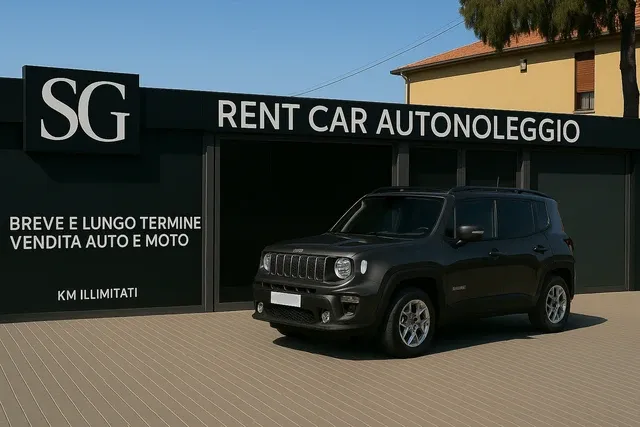 Jeep Renegade 4xe 2023 - ibrida grigio scuro automatica a noleggio in Sicilia